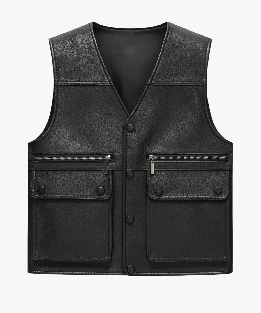 Darkchrome Leather Vest