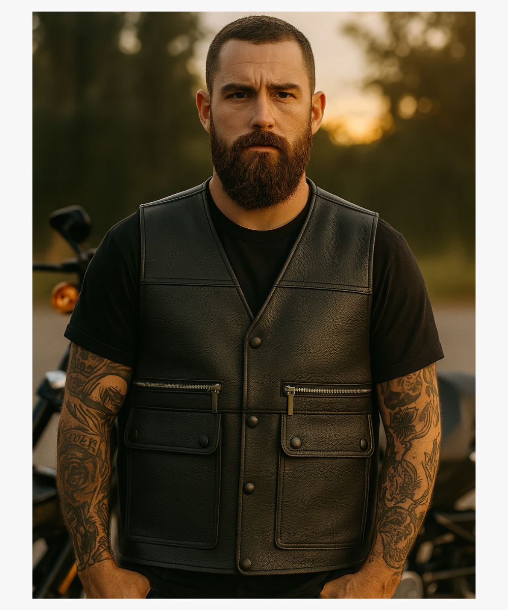 Darkchrome Leather Vest