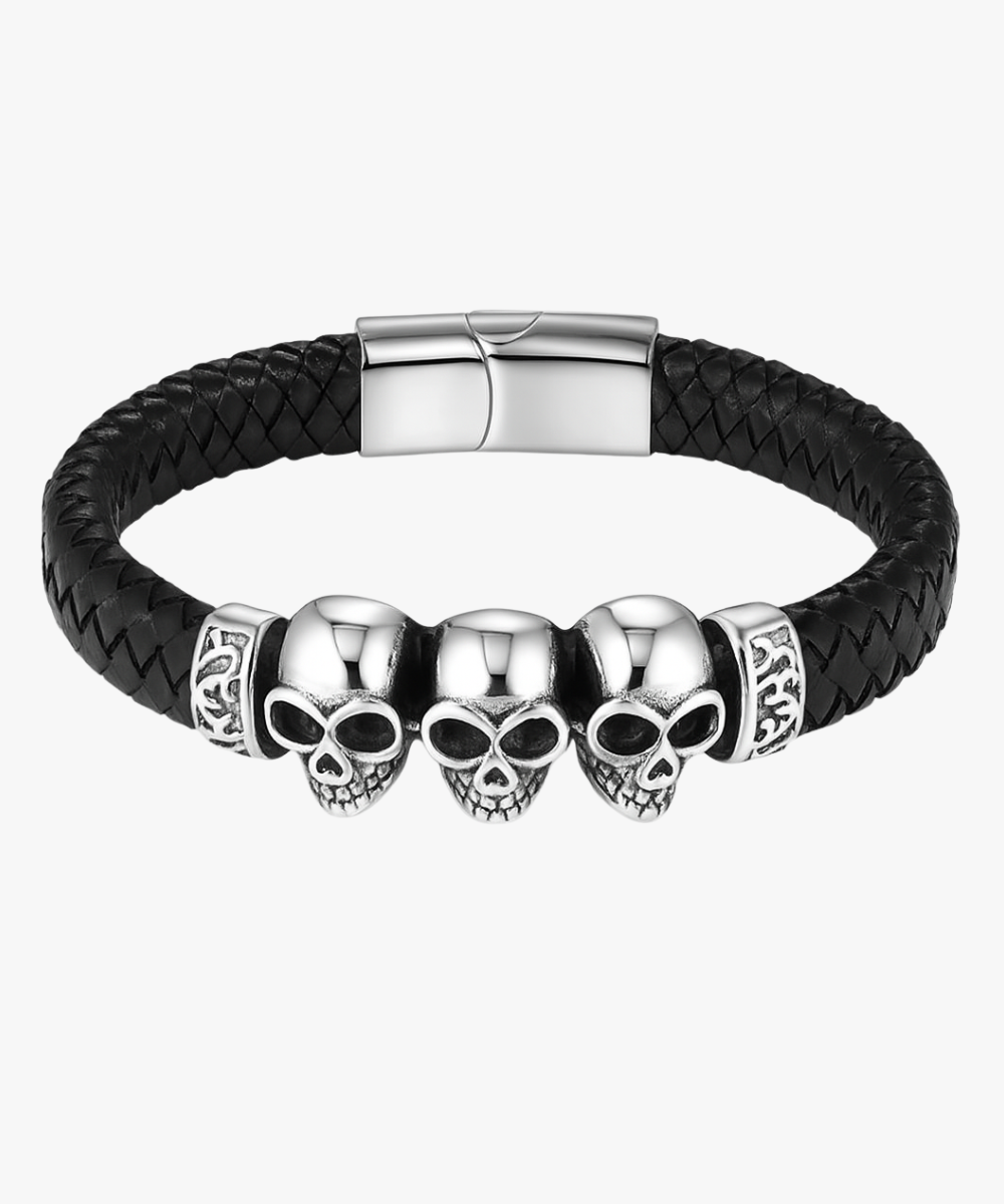 Skullgrip Leather Bracelet